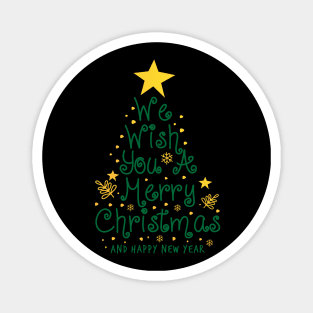 Merry Christmas Tree-We wish you a Merry Christmas Magnet